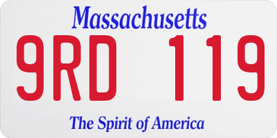 MA license plate 9RD119