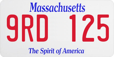 MA license plate 9RD125