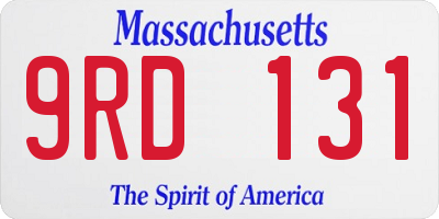 MA license plate 9RD131