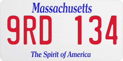 MA license plate 9RD134
