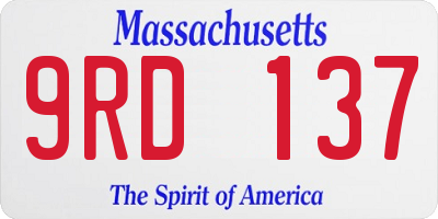 MA license plate 9RD137