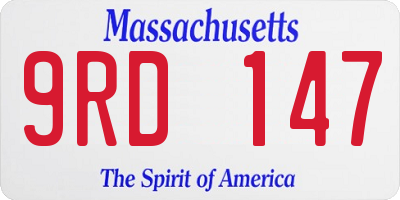MA license plate 9RD147