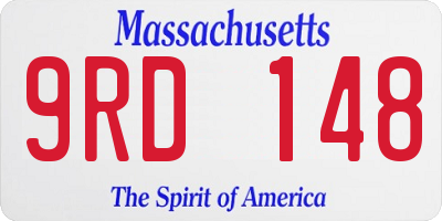 MA license plate 9RD148