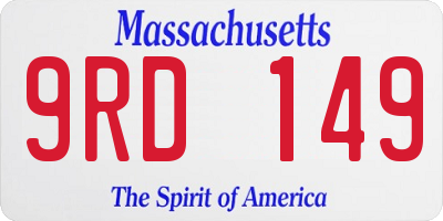 MA license plate 9RD149