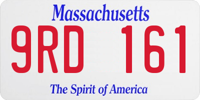 MA license plate 9RD161