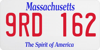 MA license plate 9RD162