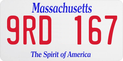 MA license plate 9RD167