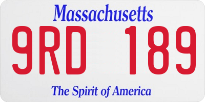 MA license plate 9RD189
