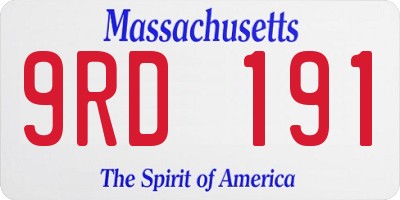 MA license plate 9RD191
