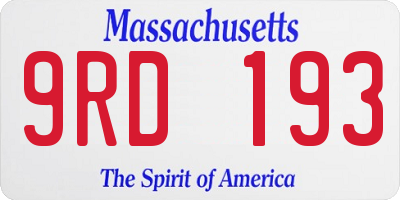 MA license plate 9RD193