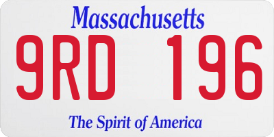 MA license plate 9RD196