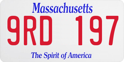 MA license plate 9RD197