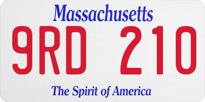 MA license plate 9RD210