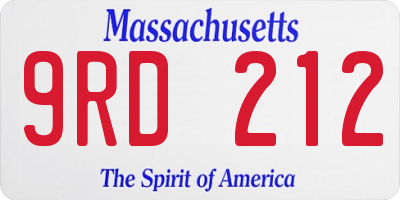MA license plate 9RD212