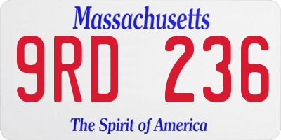 MA license plate 9RD236