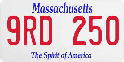 MA license plate 9RD250