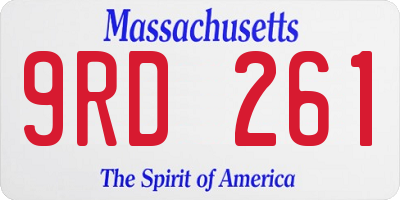 MA license plate 9RD261