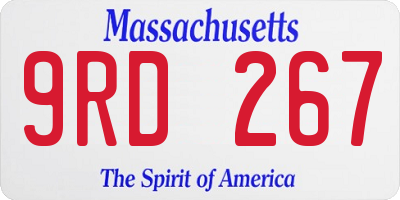 MA license plate 9RD267