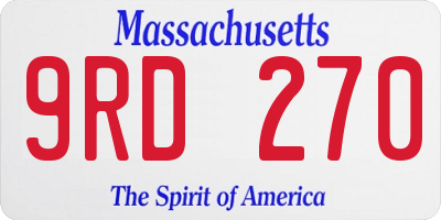 MA license plate 9RD270