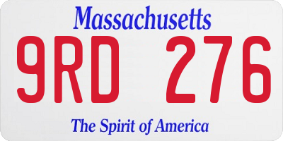 MA license plate 9RD276