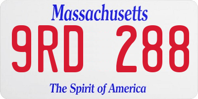 MA license plate 9RD288