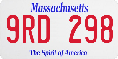 MA license plate 9RD298