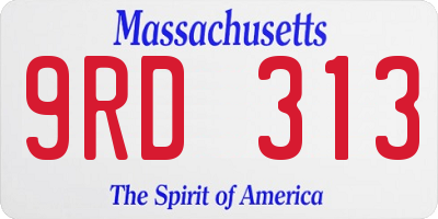 MA license plate 9RD313