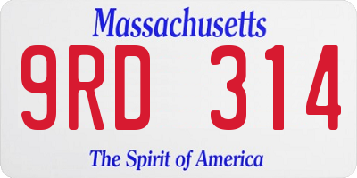MA license plate 9RD314