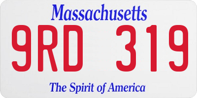 MA license plate 9RD319