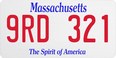 MA license plate 9RD321