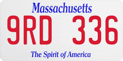 MA license plate 9RD336
