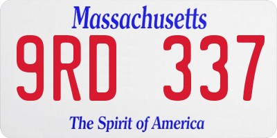 MA license plate 9RD337