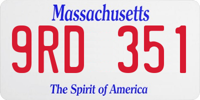 MA license plate 9RD351
