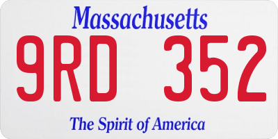 MA license plate 9RD352