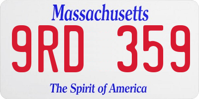 MA license plate 9RD359