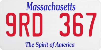 MA license plate 9RD367