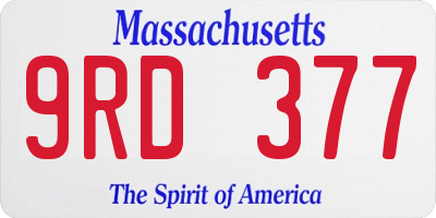MA license plate 9RD377