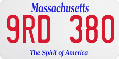 MA license plate 9RD380