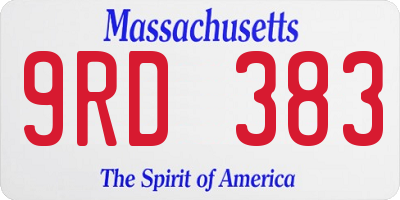 MA license plate 9RD383