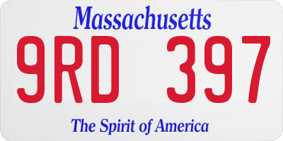 MA license plate 9RD397