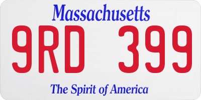 MA license plate 9RD399