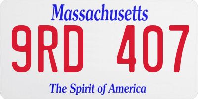 MA license plate 9RD407