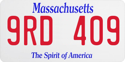 MA license plate 9RD409