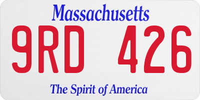 MA license plate 9RD426