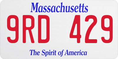 MA license plate 9RD429