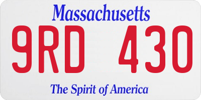 MA license plate 9RD430