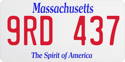 MA license plate 9RD437