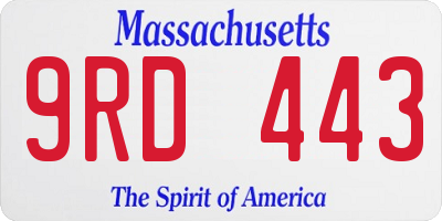 MA license plate 9RD443