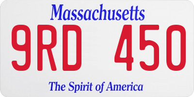MA license plate 9RD450