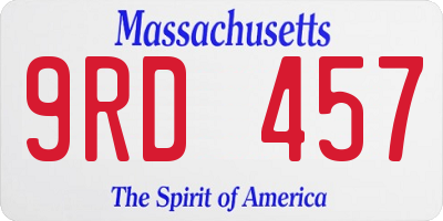 MA license plate 9RD457